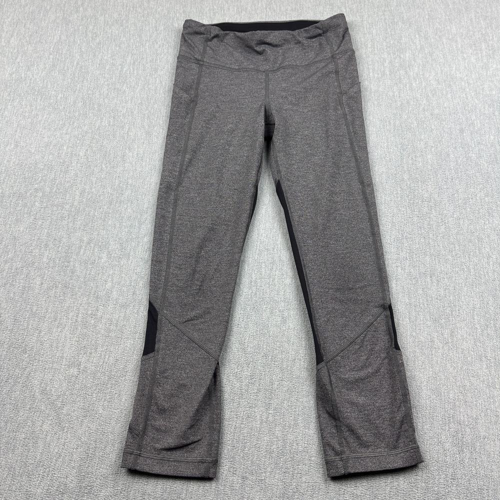 Lululemon Leggings Womens 4 Gray Pace Rival Crop 24" Yoga Gym Athletic Pants